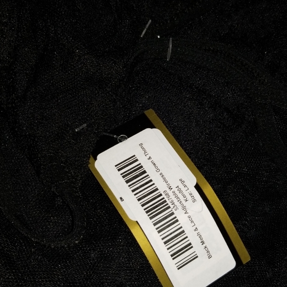 NWT Lace & Dotted Sheer Adj Laced Back Gown Sz L - Picture 7 of 7